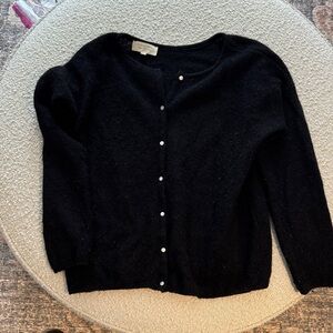 Sezane Black Button-Up Cardigan